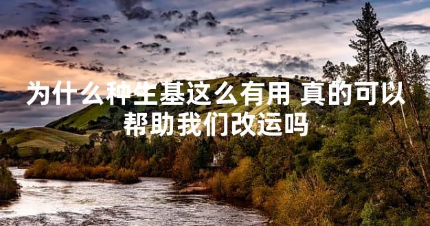 为什么种生基这么有用 真的可以帮助我们改运吗